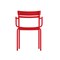Emma and Oliver Rennes Powder Coated Steel Stacking Dining Chair with Arms and 2 Slat Back for Indoor-Outdoor Use